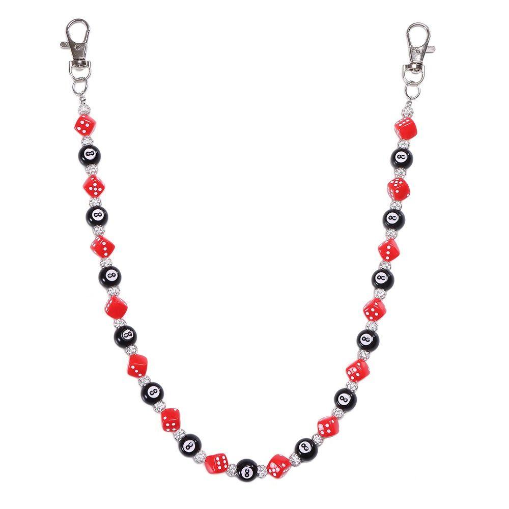Billiard Ball Colorful Dice Waist Chain Zinc Zinc Zinc Alloy Punk Belt Chain Metal Pants Chain Female