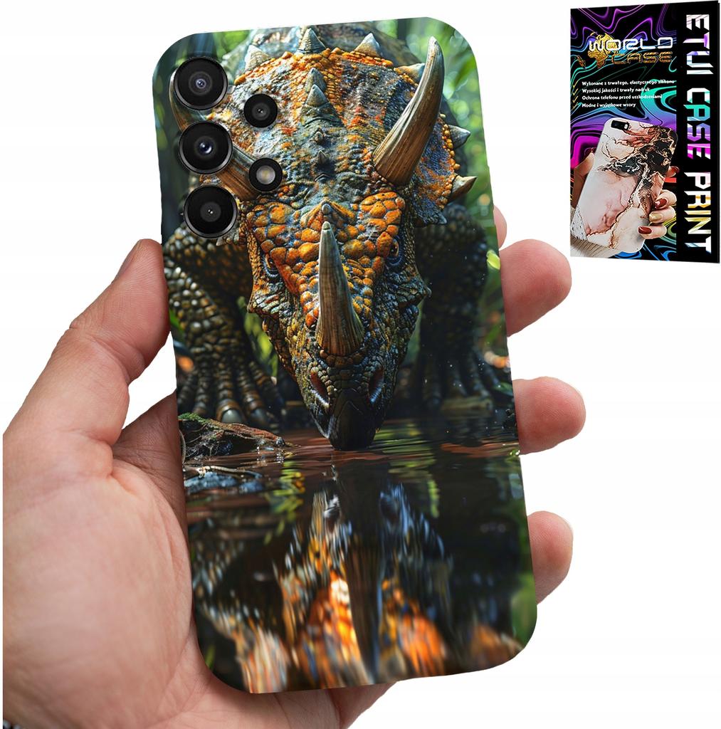 Etui Do Samsung Galaxy A13 4G - Dino Dinozaur Triceratopsem Futerał