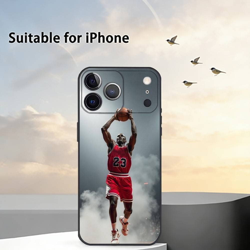 Sports M-Michael Jeffrey Jordan Phone Case For iPhone 17,16,15,14,13,12,11 Plus,Pro Max,XS,Soft Silicone Black Cover