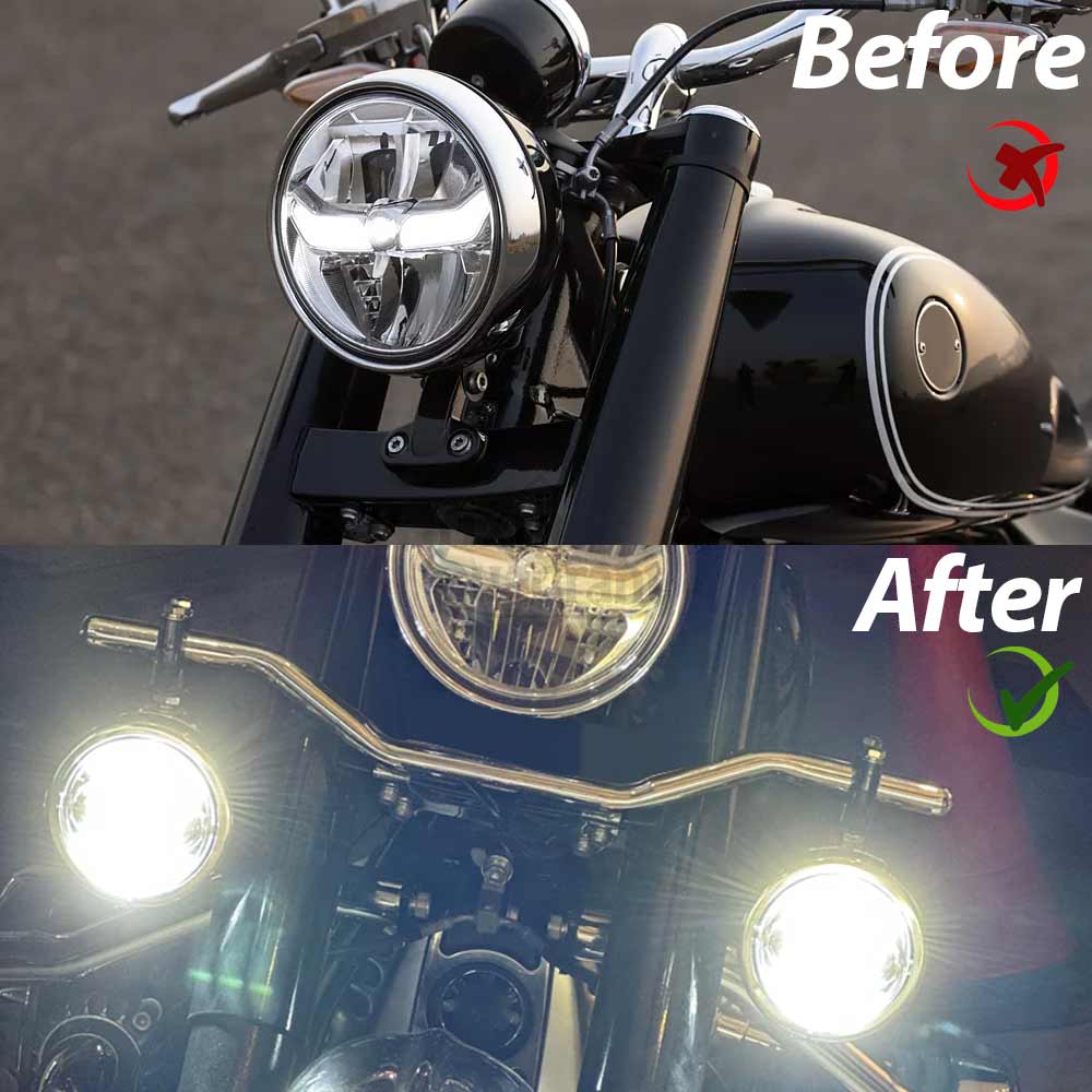 Motorcycle Fog Lights 4.5inch LED Auxillary Headlight Chrome/Balck Fit For Motorbike Offroad Vehicle BMW R18 Classic R18B Honda