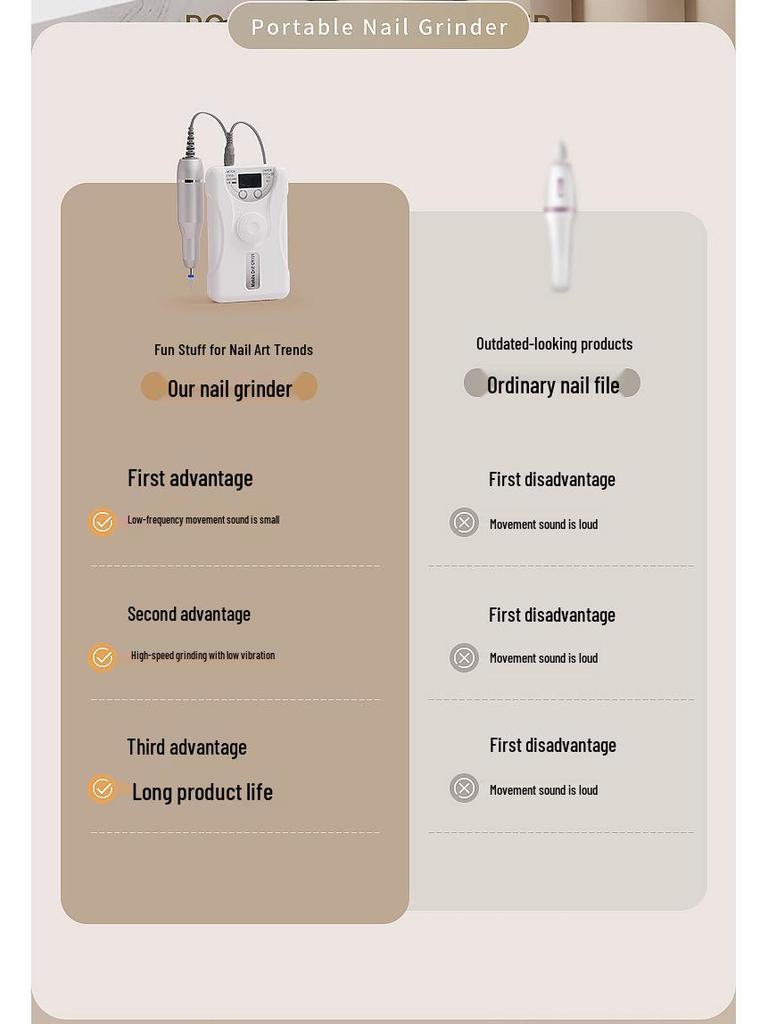 Portable Rechargeable Automatic Polisher & Grinder for Salons - Nail Removal, Finger & Cuticle Care Tool