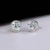 100% 925 Sterling Silver 1CT D Color  Real Moissanite Studs Earrings Pass Diamond Tester  Bride Party Wedding Gemstone Earrings