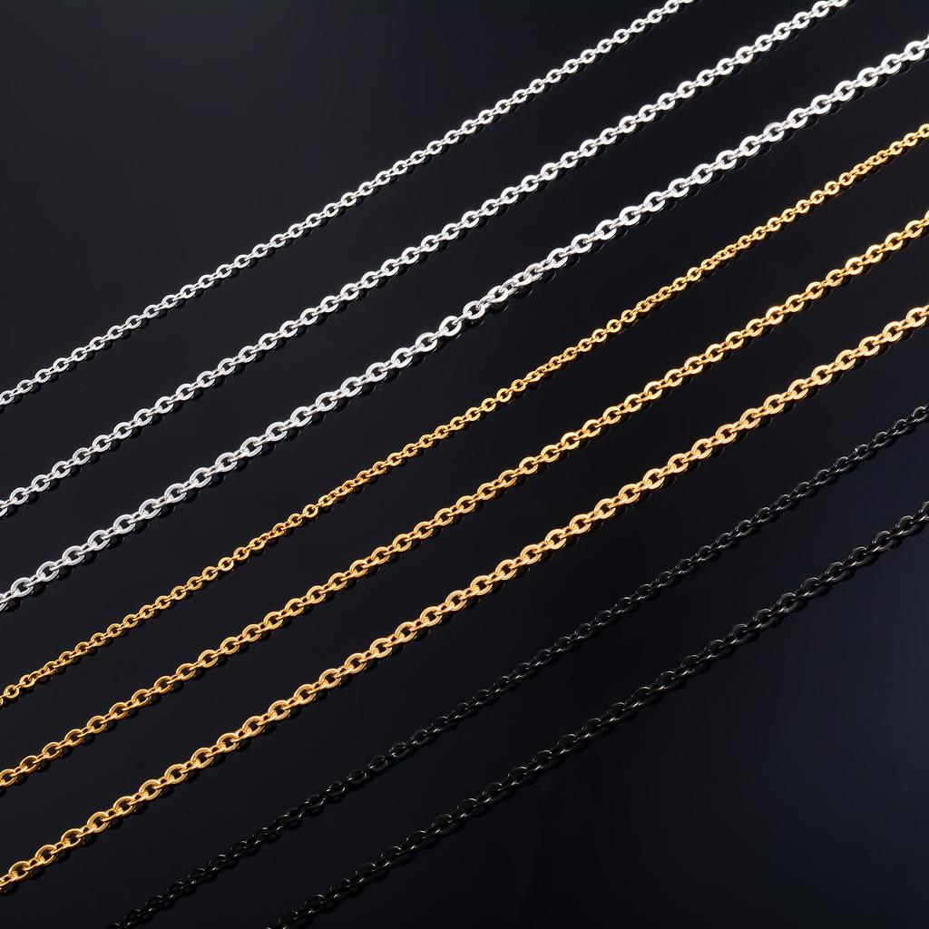 Stainless Steel Rolo Necklace for Women Men Link Cable O Chain Choker On the Neck Collar DIY Her Gift Jewelry Accessories