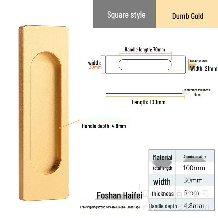 Self-Adhesive No-Drill Sliding Door Handle for Glass & Wardrobe