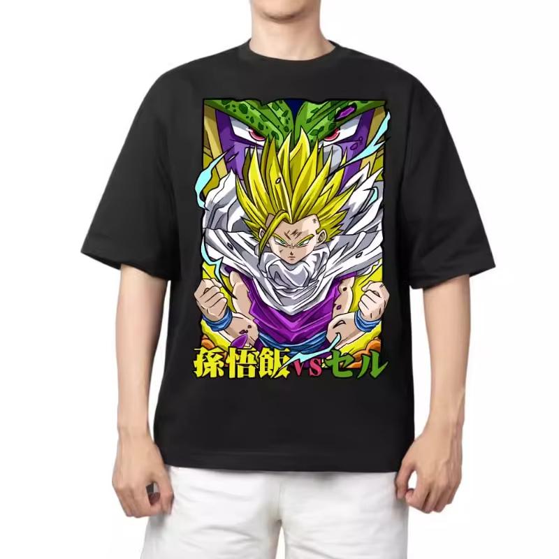 2026 New Dragon Ball Pattern Printed Tshirt  Mens Americanstyle Retro Versatile Shortsleeved Tshirt