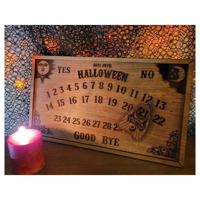 1 Stück Countdown-Tafel mit Magneteffekt Halloween Magnetische Countdown-Tafel Ouija-Boards Spiel Holz