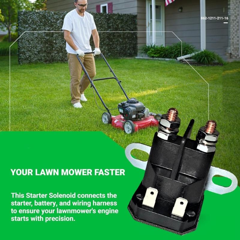 Multipurpose C12V Lawn Mower Starter Solenoid Relays Replacement 725 04439 AM138068 Fit Tractors Easy Installion Designs
