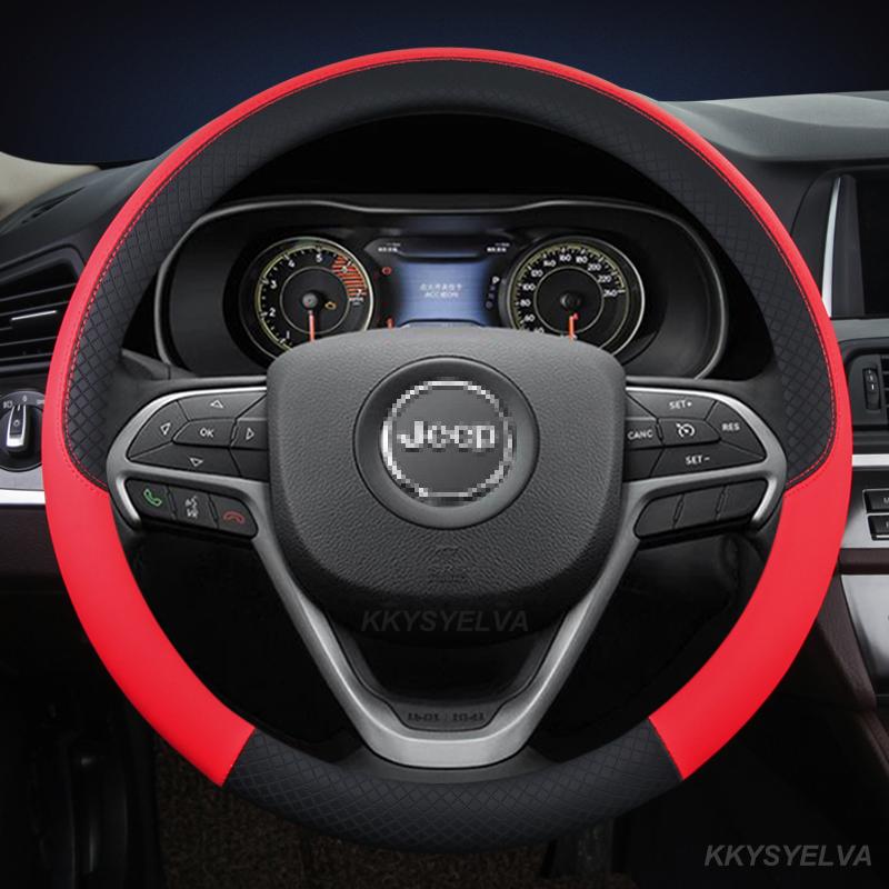 PU Leather Car Steering Wheel Covers For Jeep Commander PATRIOT COMPASS RENEGADE Grand Cherokee Wrangler