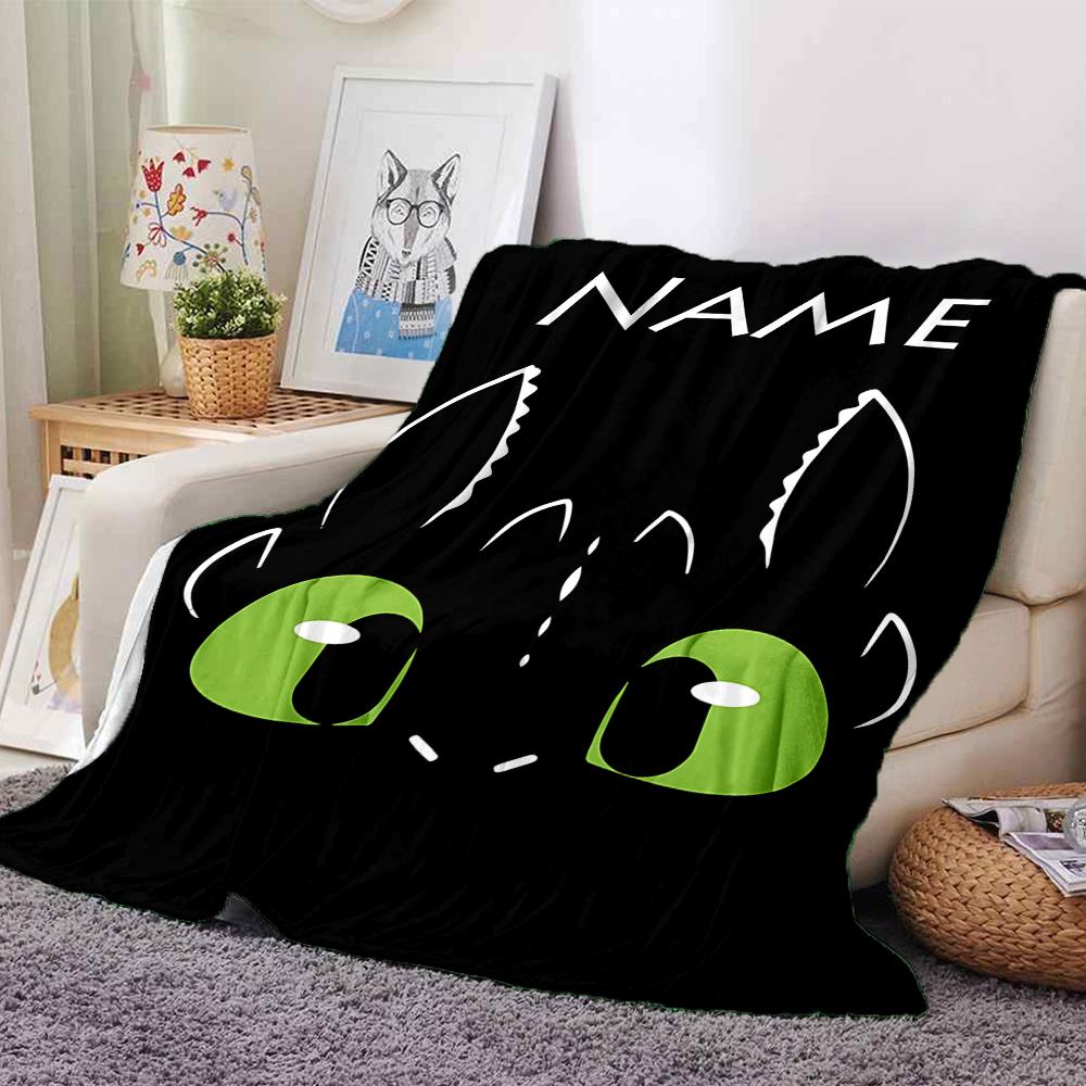 Customiz Name Personality How To Train Your Dragon Toothless Blanket Soft &Warm Sofa Office Bed Travel Lunch Break Blanket, Gift Suitable All Seasons