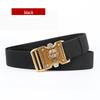 Men's Business Casual Tactical Belt with Tiger Head Buckle - Customizable Logo, Light Luxury Design.