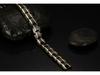 Schwarz-Gold Edelstahl Magnetisches Armband mit Germanium und Negativ-Ionen Uhrenarmband