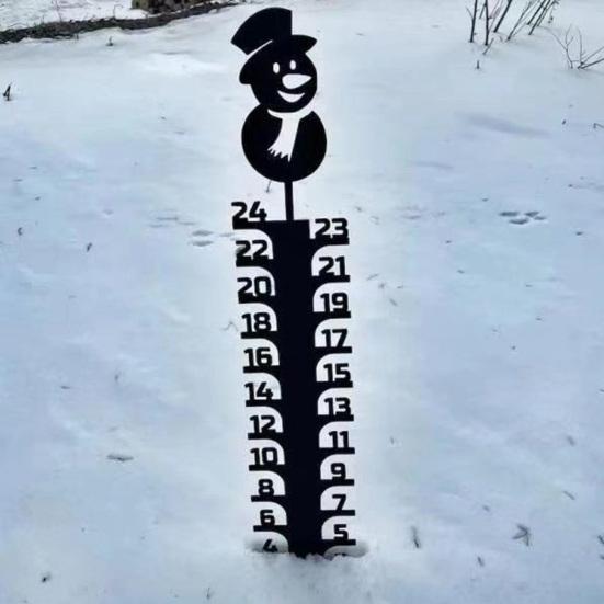 Snow Gauge Outdoor Metal Snowflake Iron Art Snow Gauge Accurate Snowfall Measuring Gauge Windproof Snow Ruler Christmas Yard Lawn Garden Decor