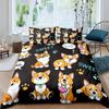 Cute Corgi Children'S Duvet Cover Puppy Bedding Set Kawaii Pet Animal Three-Piece Set