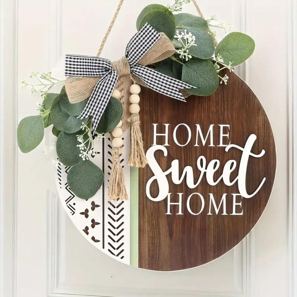 2D Flat Welcome Sign Flower Wall Art Personalized Hanging Decoration Front Door