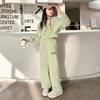 Girls' Spring/Autumn Letter Casual Hooded Sweatshirt & Trousers Set - Internet Celebrity Style Two-Piece Suit