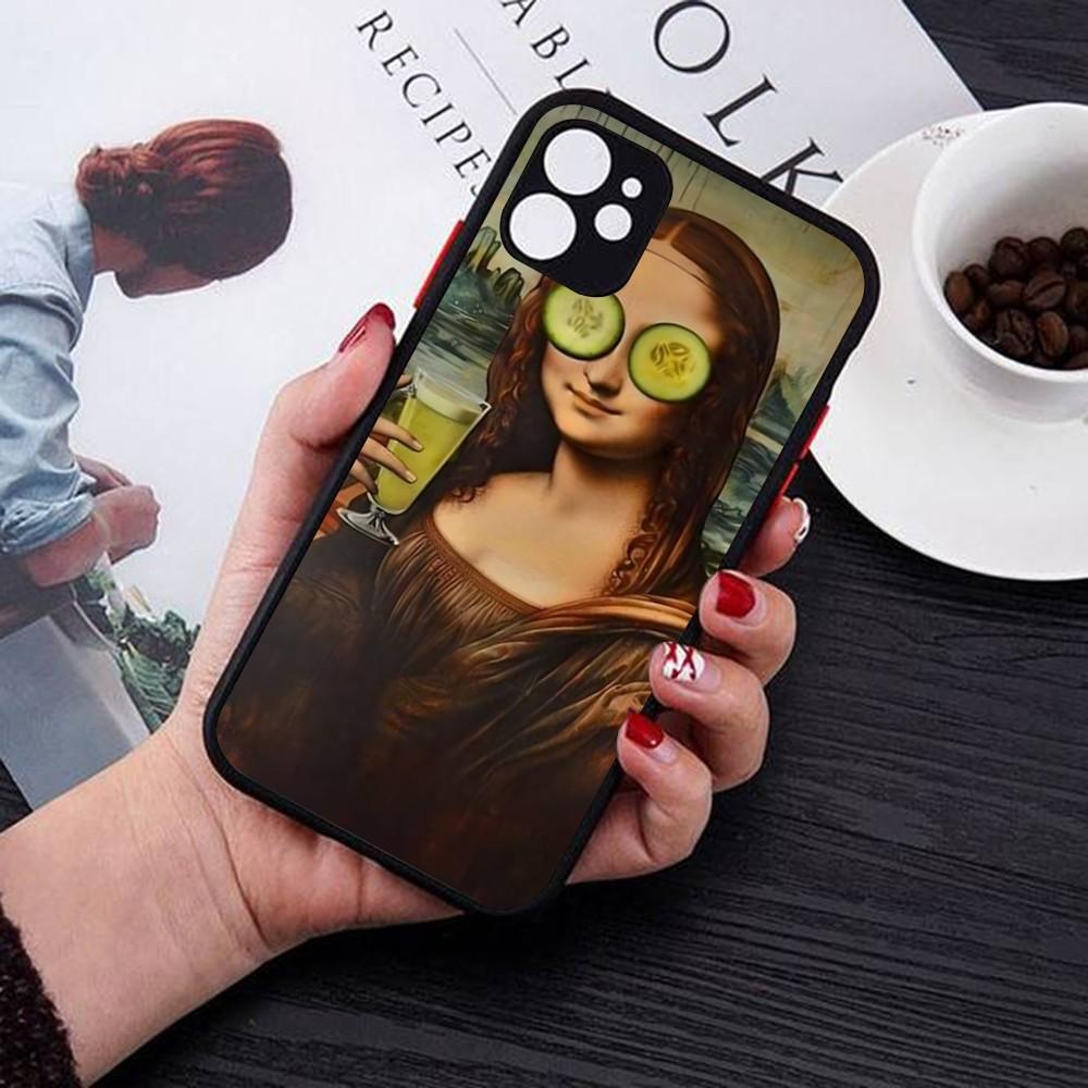 Mona Lisa Phone Case For IPhone 14 11 12 13 Mini Pro Max 8 7 Plus X XR XS MAX Translucent Matte Cover