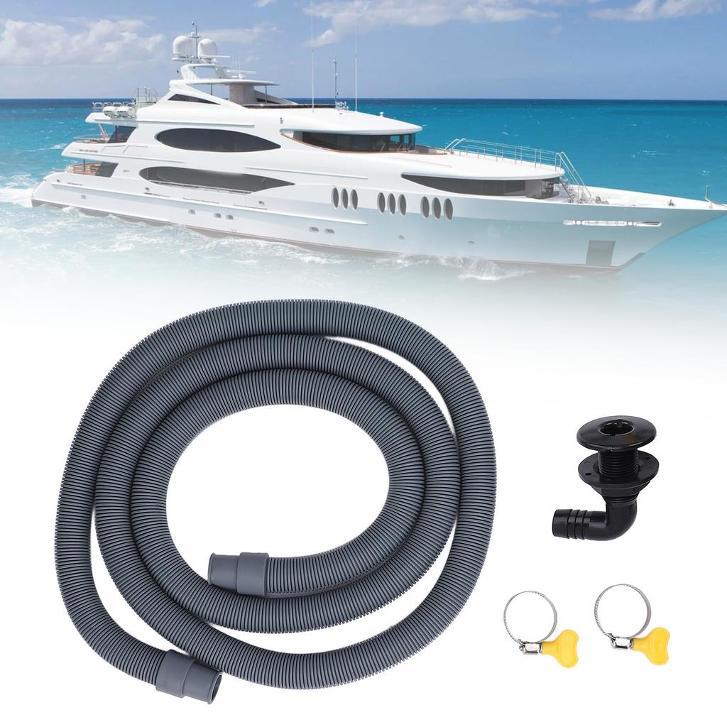 750GPH Bilge Pump Installation Kit High Pressure Resistant 0.75in Dia. 6.56ft Bilge Pump Hose with 90 Degree Fitting Check Valve