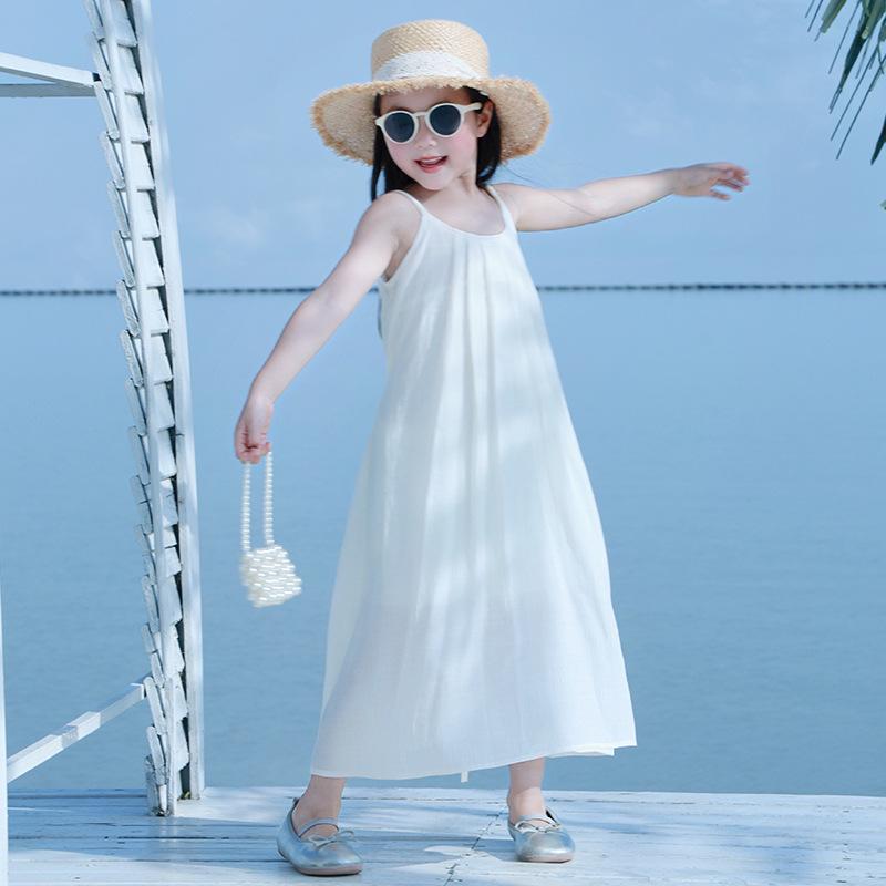 Dopamine Mother-Daughter Chiffon Beach Dress for Summer Seaside Vacation in Hainan Sanya
