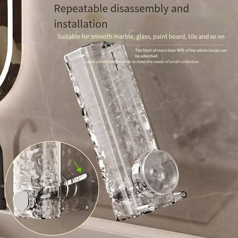 1Pcs Wall-Mounted Soap Dispenser Manual Home Bathroom Foam Squeeze Suction Cup Soap Dispenser Hotel Push-Type Soap Dispenser