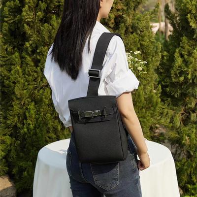 2025 New Kelli Breast Bag Fashionable Mini Simple Lychee Pattern Togo First Layer Cowhide Single Shoulder Women's Leather Bag