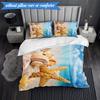 3PCS Ocean Starfish Shells Bedding Set,Including 1pc Duvet Cover And 2pcs Pillowcases Perfect for Bedroom, Dormitory, Fan Christmas gift