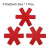 uxcell Pot and Pan Protectors, Set of 3, Stacking Felt Pan Protectors and Dividers for Glass Ceramic Plates, Red