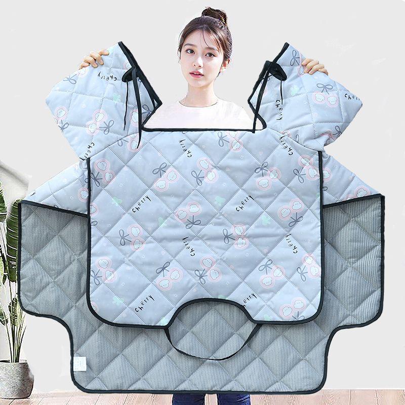 Four Seasons Electric Motorcycle Windshield Cover with Sunshade, Breathable Pockets, and Side Wings for Year-Round Protection.