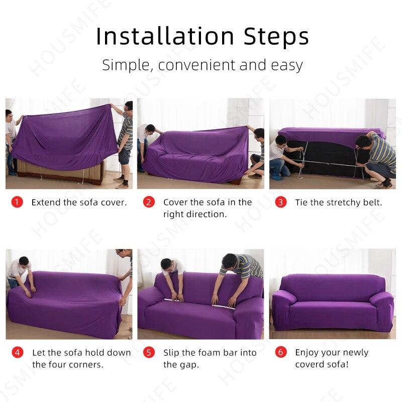Stretch Sofa Cover for Living Room Big Loveseat Three Seat   Slipcover Couch Cover Corner Chaise Longue Furniture Protector 1PC