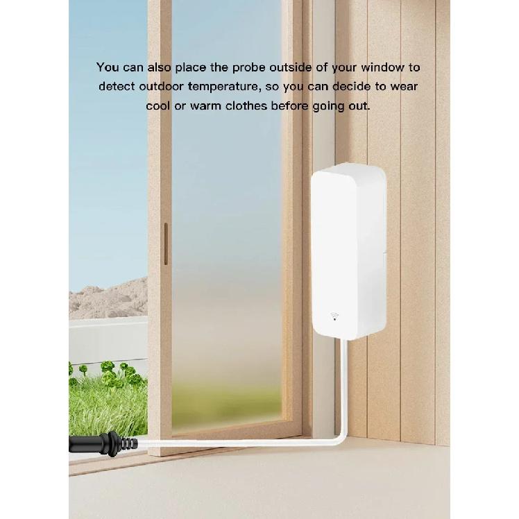 Tuya Zigbee WiFi Temperature Humidity Sensor With External Probe Sensor for Smart Home Work with Yandex SmartLife Alexa