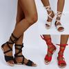 Sandali Piatto Moda con Laccio Incrociato Colore Unico Sexy Estate 2021