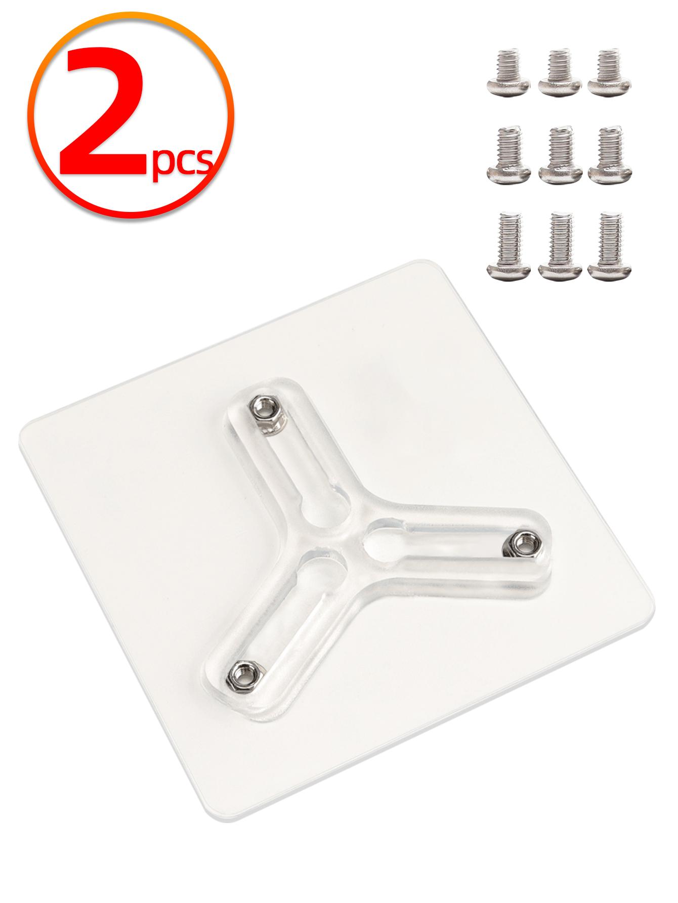 

2 шт. Прозрачный самоклеящийся крючок с тремя отверстиями для гайки. Аксессуары для ванной комнаты. Фиксация без сверления. Регулируемый с прикрепленным винтовым крючком с гайкой.