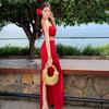 Thai Design Holiday Show Figure Dress Set Beautiful Sexy Suspender Skirt Two-piece Set