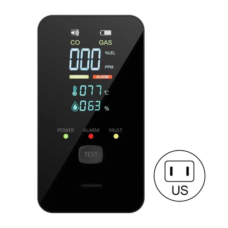 Environmental Monitor Device for Gas Leak Detection Humidity and Temperature Featuring Sound Light Warning Color Screen