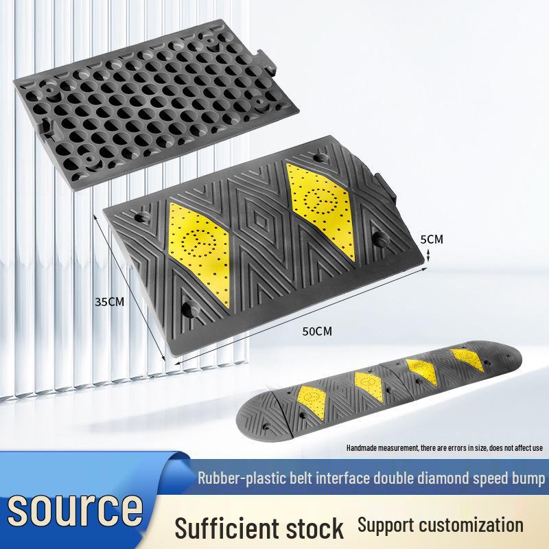 In-Stock Durable Speed Bumps: Thickened Rubber & Plastic for Parking Lot Safety