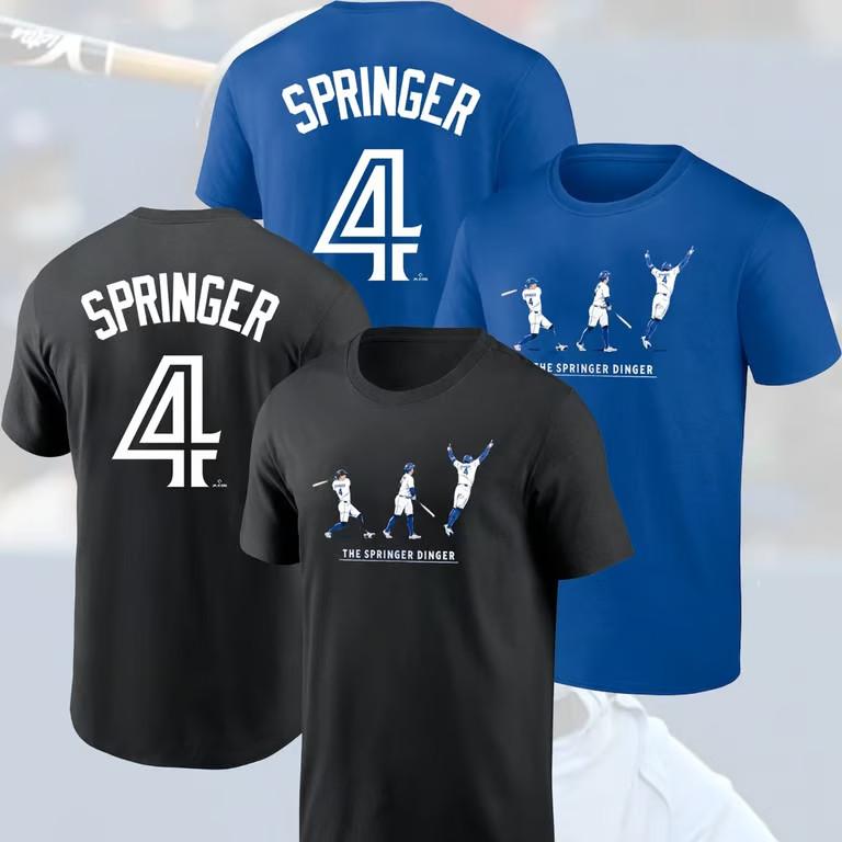HOT SALE G. Springer #4 Blue Jays 2025 Player Name & Number Fan Gift Unisex T-Shirt XL