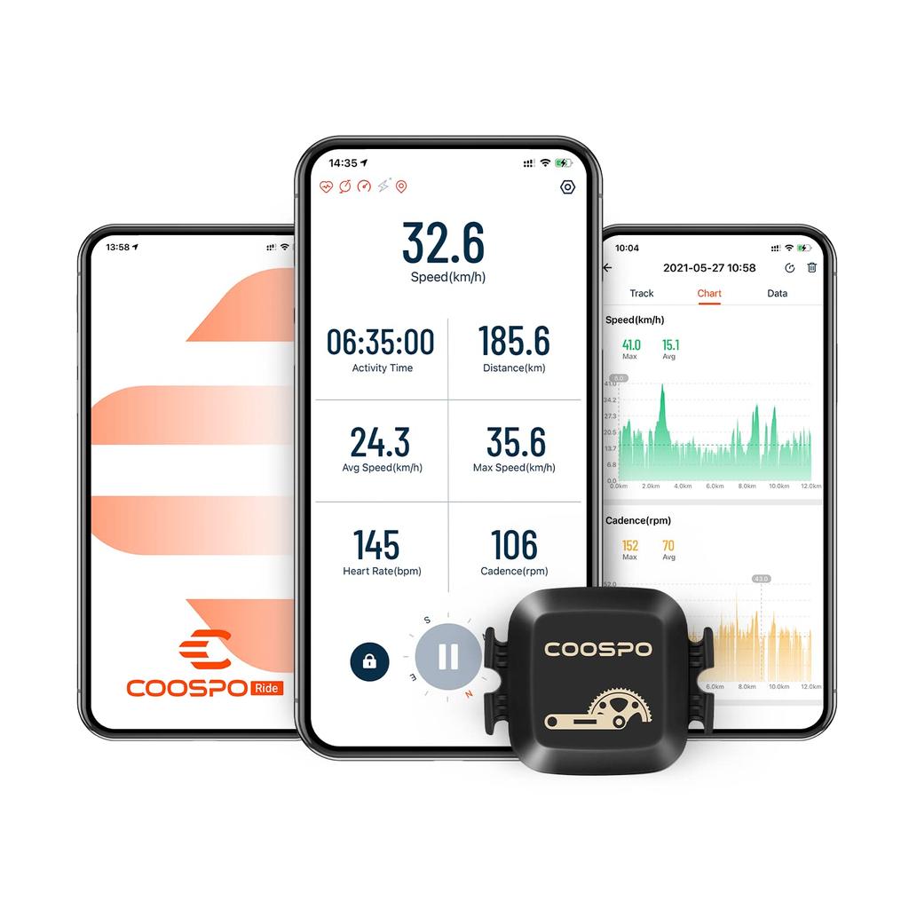 COOSPO Trittfrequenz- Geschwindigkeitssensor Bluetooth-kompatible Verbindung für Fahrradcomputer Fahrradzubehör IP67 Wasserdicht Japanische Bedienungsanleitung enthalten