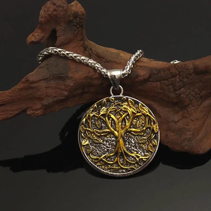 Vintage Viking Tree of Life Pendant Necklace Men's Women's Party Valentine's Day Mother's Day Father's Day Birthday Gift