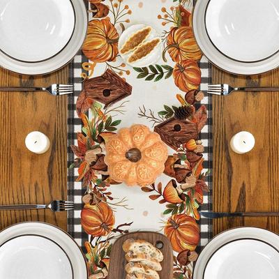 Herbstdekorationen für Küche Esszimmer Herbsttischtuch Küchentischdekor Starke Nähte Innen- und Außenbereich