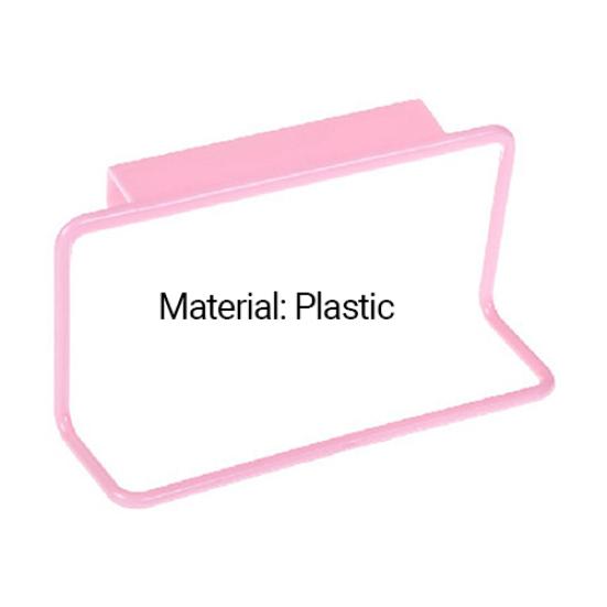 Towel Holder Punch Free Space-saving Plastic Cupboard Cabinet Hanging Towel Rack for Home