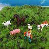 Pig Farmland Worker Animal Model Micro Landscape Figurines Fairy Garden Ornaments Miniatures