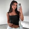 Women Summer Slim Versatile Camisole Vest Suspenders U-Neck Inside Bottoming Shirt Short Inner Tank Top Solid Color
