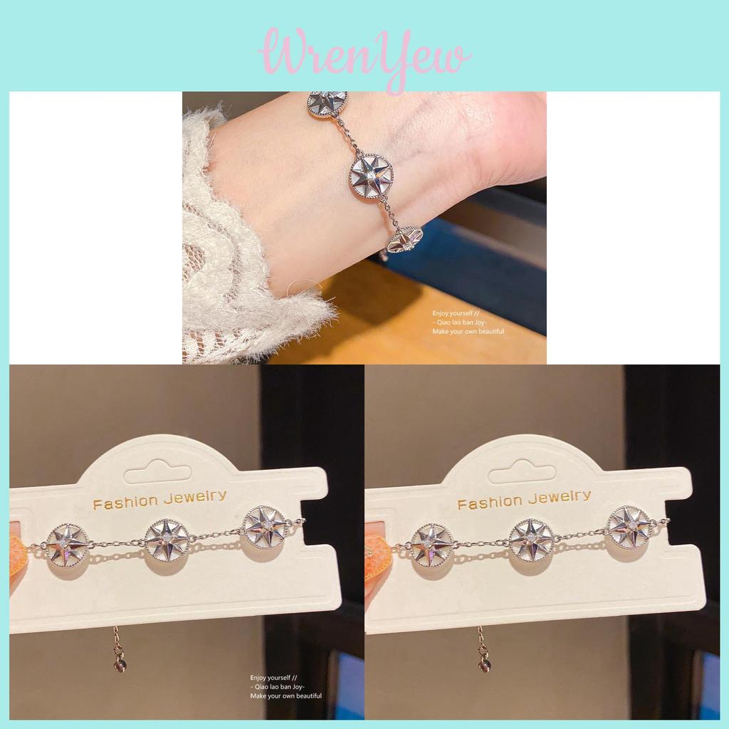 Zirconia Embellished Shell Bracelet For Women Casual Elegant Accessory Gift