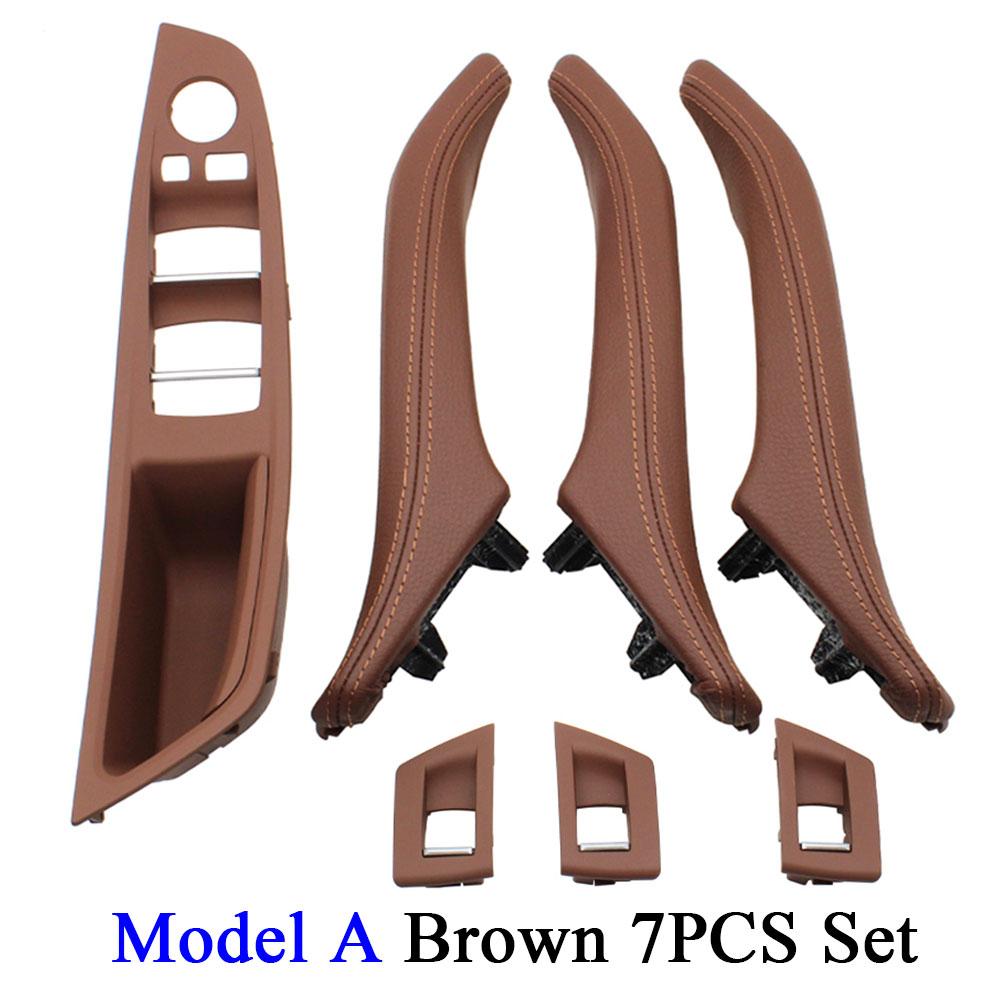 

Левая рука водителя, подлокотник для внутренней двери, панель, чехол, кожаный комплект с ручкой для BMW 5 серии F10 F11 F18 520 523 525 528 A Brown 7PCS