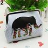 Owl Flower Elephant Card Holder Case Mini Clutch Handbag Coin Purse Bags Wallet