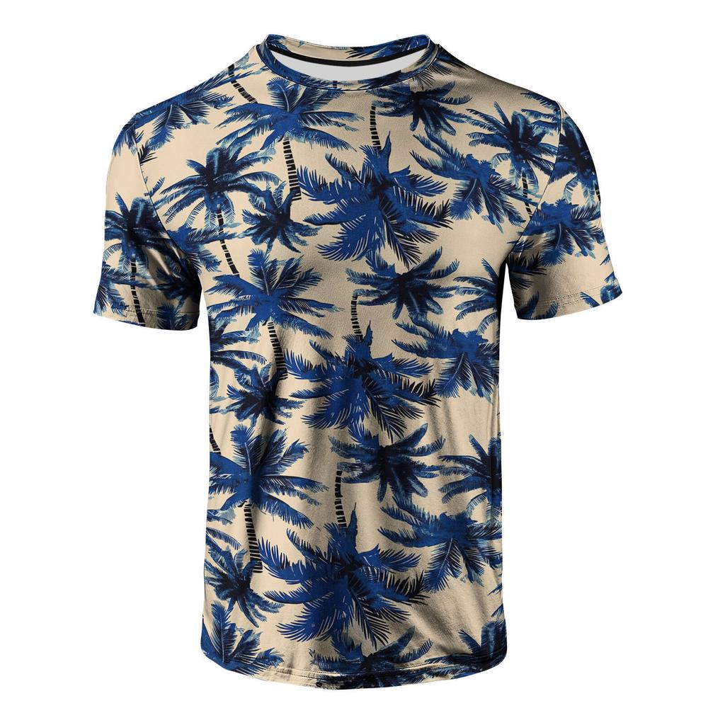T-shirt Estiva da Uomo Girocollo Stampata in 3D Moda Versatile Traspirante Tendenza Casual