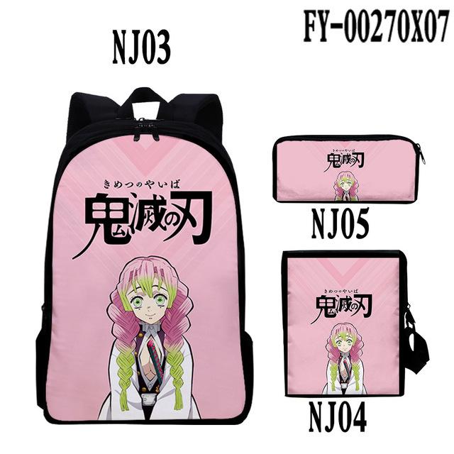 Women's Handbag and Backpack Demon Slayer Backpack Shoulder Bag Pencil Case Kids Boys Girls Cartoon Anime Kimetsu No Yaiba Tomioka Giyuu Schoolbag