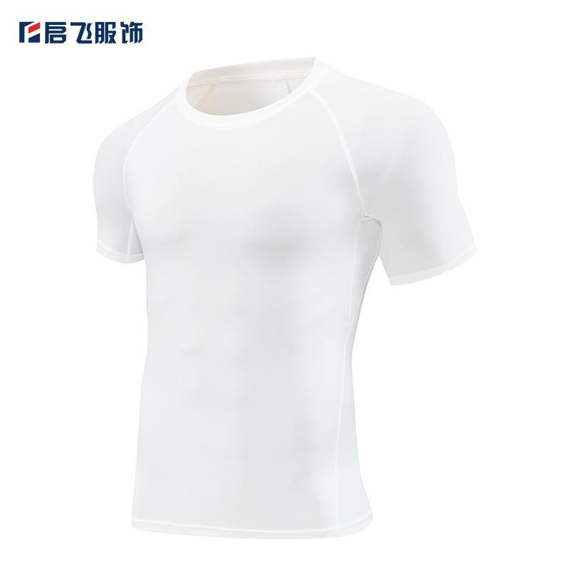 Mens Solid Quick Dry Compression Cycling Jersey Breathable Elastic Sport Running Training T-shirt Tops