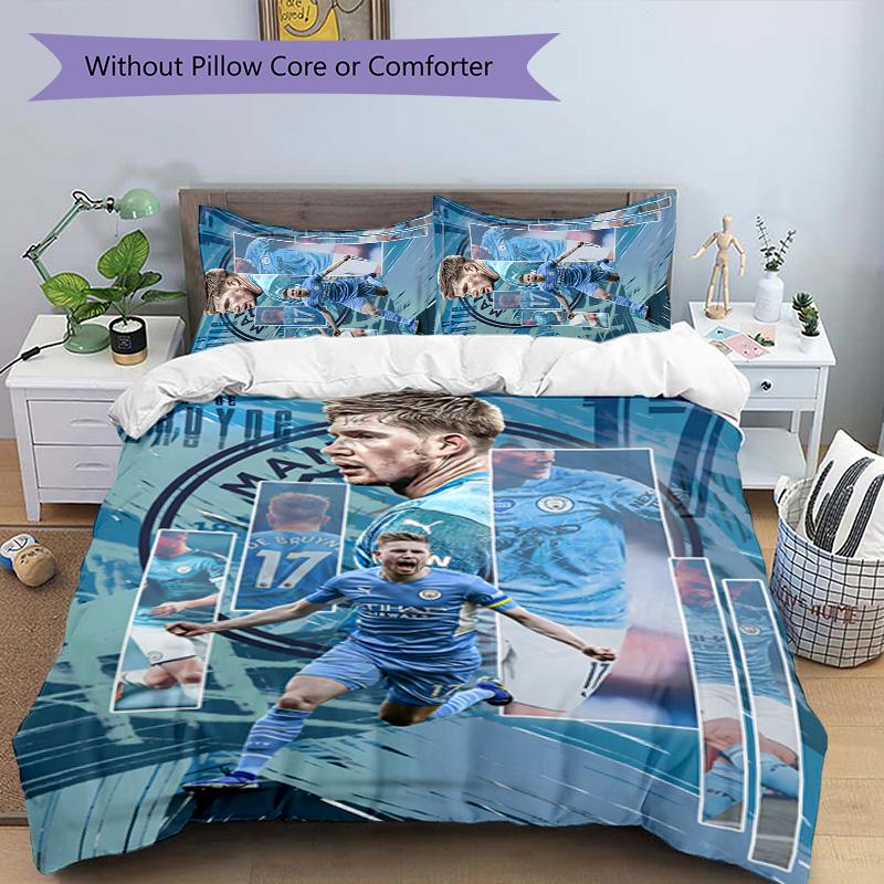 Kevin De Bruyne 3pcs Bedding Set Duvet Cover Closure Includes 1 Duvet Cover & 2 Pillowcases for All Seasons Bedroom Home Dorm Decor