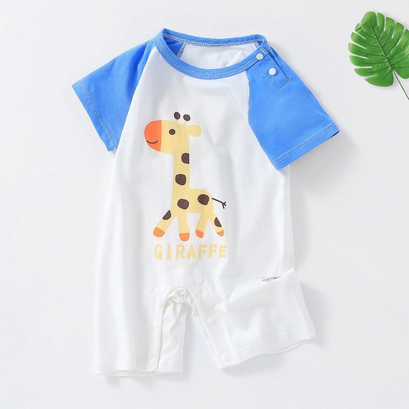Baby Cotton Short Sleeve Romper With Bonefree Shoulder Closure For Newborns Summer Wear