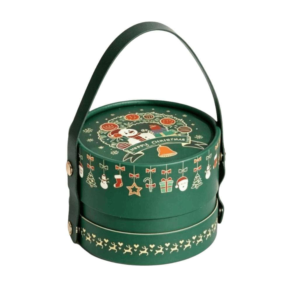 With Handle Christmas Eve Packaging Box Portable Xmas Candy Box Christmas Eve